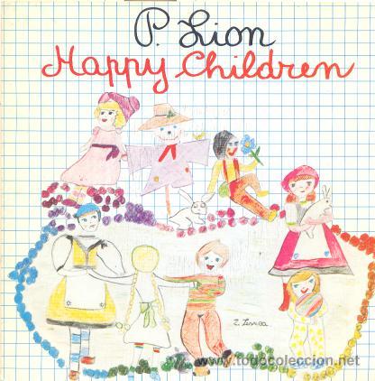 Discos de vinilo: P LION - HAPPY CHILDREN - SINGLE R@RO ESPA&Ntilde;OL DE VINILO ITALO DISCO