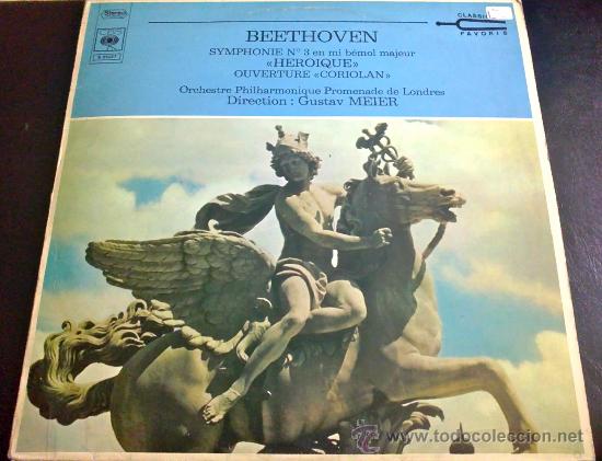 Discos de vinilo: BEETHOVEN SINFON&Iacute;A N&ordm; 3 HEROICA. DIRECTOR GUSTAV MEIER,ORQUESTA FILARM&Oacute;NICA PROMENADE DE LONDRES. LP