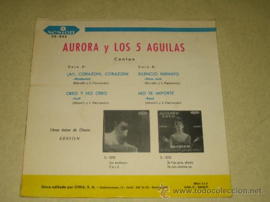 Discos de vinilo: AURORA Y LOS 5 AGUILAS  - 1966 - VINILO COMO NUEVO - Foto 2
