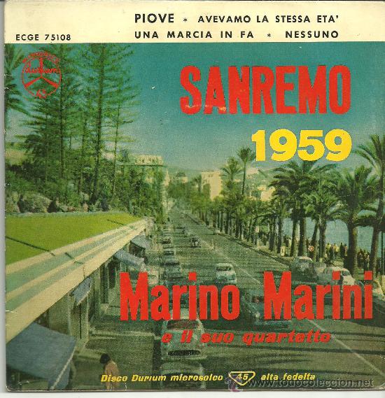 Disques de vinyle: MARINO MARINI Y SU CUARTETO Piove + 3 EP RCA S&Agrave;IN 1959 @ FESTIVAL SAN REMO @ UN EP COMO NUEVO