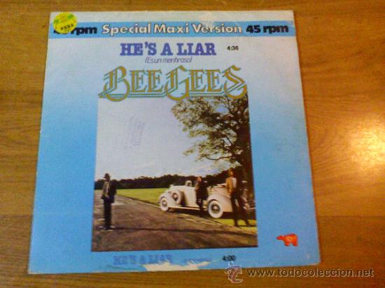 Discos de vinilo: BEEGEES. HE&acute;S A LIAR. - Foto 1