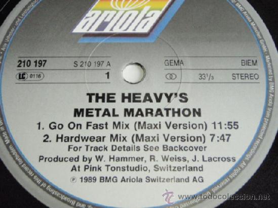 Discos de vinilo: THE HEAVYS ( METAL MARATHON ) 1989 - GERMANY LP33 ARIOLA RECORDS - Foto 3 - 891248