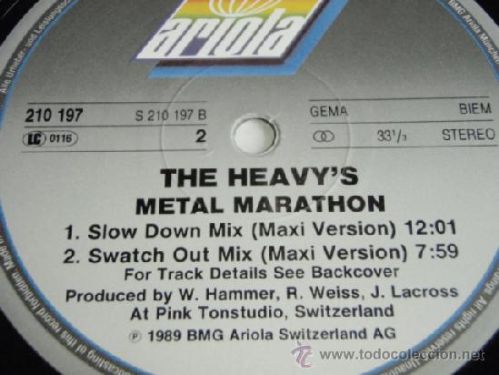 Discos de vinilo: THE HEAVYS ( METAL MARATHON ) 1989 - GERMANY LP33 ARIOLA RECORDS - Foto 4 - 891248