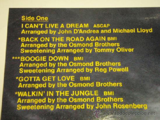 Discos de vinilo: THE OSMONDS    BRAIN STORM    ENGLAND - 1976    LP33   POLYDOR - Foto 3