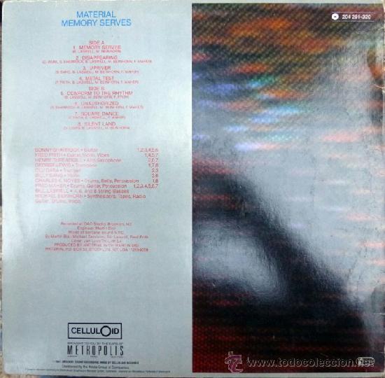 Discos de vinilo: Material. Memory serves. Celluloid, Germany 1981 LP - Foto 2