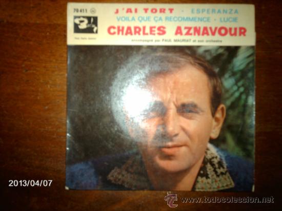 Discos de vinilo: charles aznavour  -  J&acute;ai tort  + 3 - Foto 1