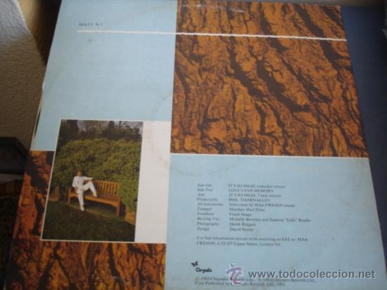 Discos de vinilo: MATT FRETTON  IT&acute;S SO HIGH extended version MAXI - Foto 2