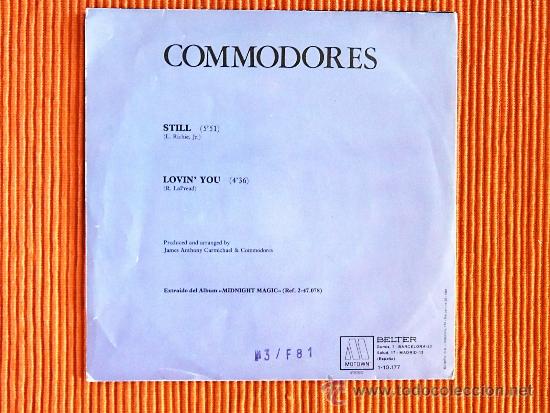 Discos de vinilo: COMMODORES - STILL / LOVIN YOU vinilo 7&rdquo; single - Foto 2