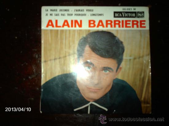 Disques de vinyle: alain barriere  -  la marie joconde  + 3