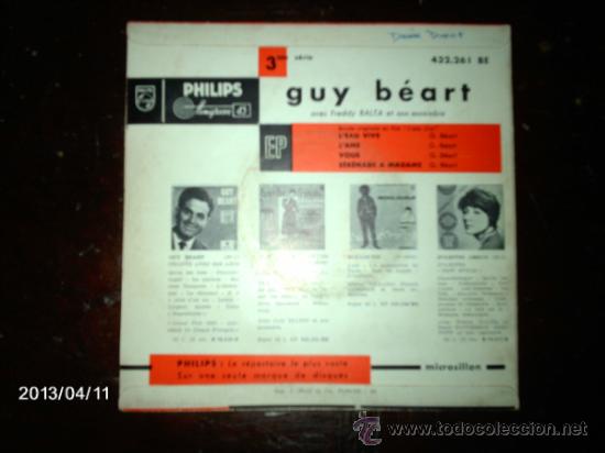 Discos de vinilo: guy beart  -  l&acute; eau vive  + 3 - Foto 2