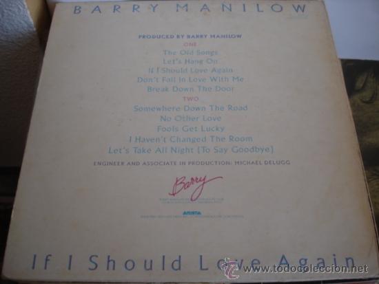 Discos de vinilo: BARRY MANILOW  IF I SHOULD LOVE AGAIN - Foto 2
