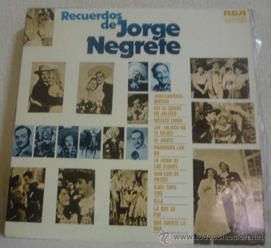Vinyl records: RECUERDOS DE JORGE NEGRETE - LP RCA VICTOR 1972 - LC23