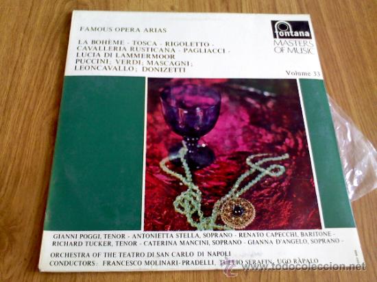 Dischi in vinile: MASTER OF MUSIC VOLUME 33.FAMOUS OPERA ARIAS. EDICION HOLANDESA.