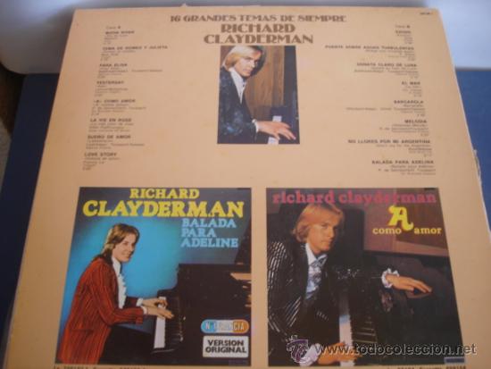 Discos de vinilo: RICHARD CLAYDERMAN   16 GRANDES TEMAS DE SIEMPRE - Foto 2