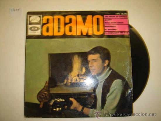 Discos de vinilo: Single ADAMO, Une meche de cheveux. - Foto 1