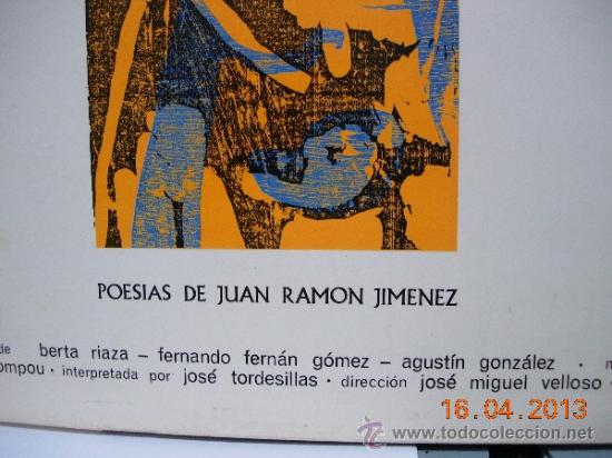 Discos de vinilo: Poesias de Juan Ram&oacute;n Jim&eacute;nez LP