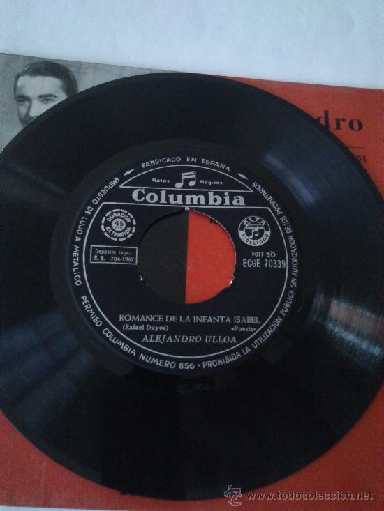 Discos de vinilo: Antiguo Single De Alejandro Ulloa Recitados, Vinilo De 1962 - Foto 4