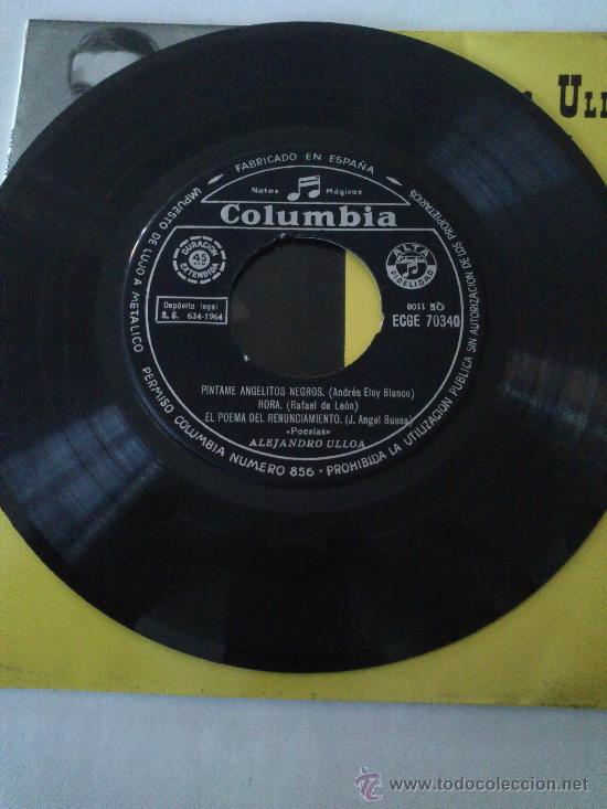 Discos de vinilo: Antiguo Single De Alejandro Ulloa Recitados, Single De 1964. - Foto 3