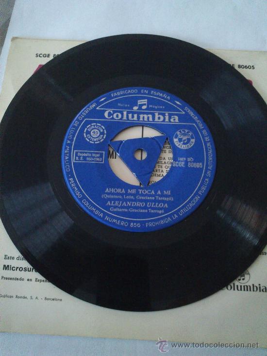 Discos de vinilo: Antiguo Single De Alejandro Ulloa, Del A&ntilde;o 1963. - Foto 5