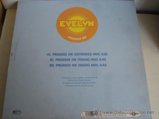 Discos de vinilo: EVELYN  PROMISE ME  MAXI SINGLE - Foto 2