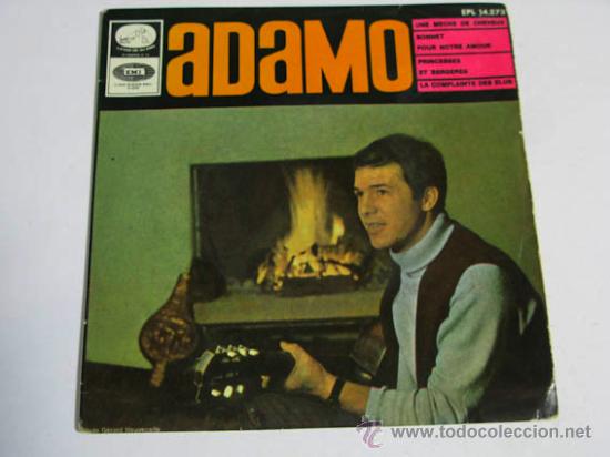 Discos de vinilo: Single ADAMO, Une meche de cheveux. - Foto 1