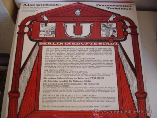 Discos de vinilo: BERLIN   DIE DUFTE STADT - Foto 2