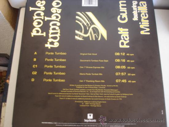 Discos de vinilo: RALF GUM featuring MIREILLA   POLE TUMBAO 2X12&rdquo; - Foto 2