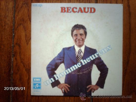 Disques de vinyle: gilbert  becaud  -  un homme heureux  + la premiere cathedrale