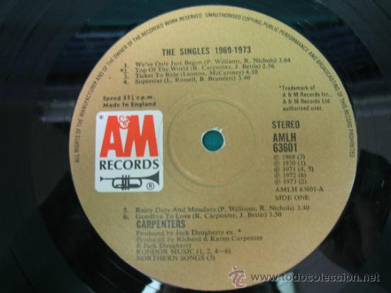 Discos de vinilo: LP CARPENTERS THE SINGLES 1969-1973 - Foto 4