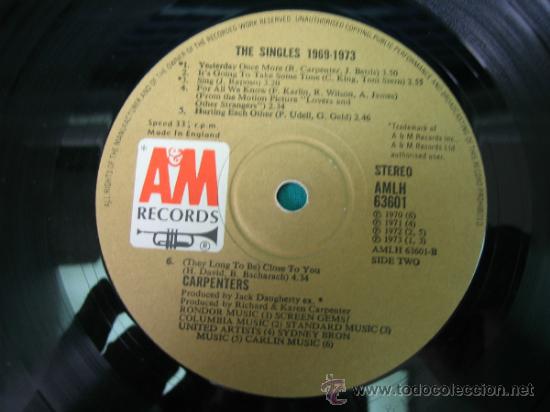 Discos de vinilo: LP CARPENTERS THE SINGLES 1969-1973 - Foto 5