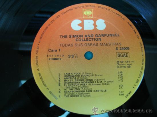 Discos de vinilo: LP THE SIMON AND GARFUNKEL COLLECTION 1981 - Foto 6