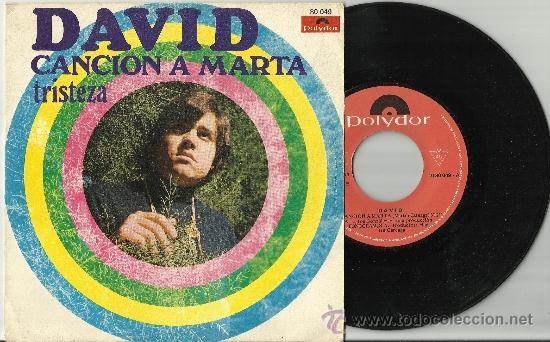 Discos de vinilo: david single cancion a marta espa&ntilde;a 1969 - Foto 1