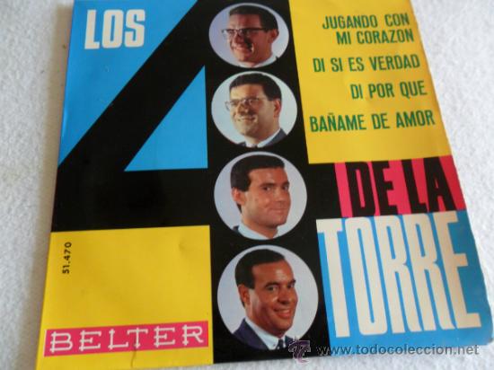 Discos de vinilo: LOS 4 DE LA TORRE - JUGANDO CON MI CORAZON + 3 EP 1964 - Foto 1