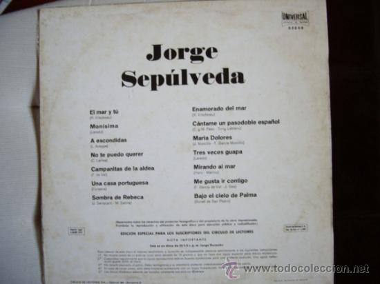 Discos de vinilo: Jorge Sepulveda Lp 1972 el vinilo como nuevo - Foto 2