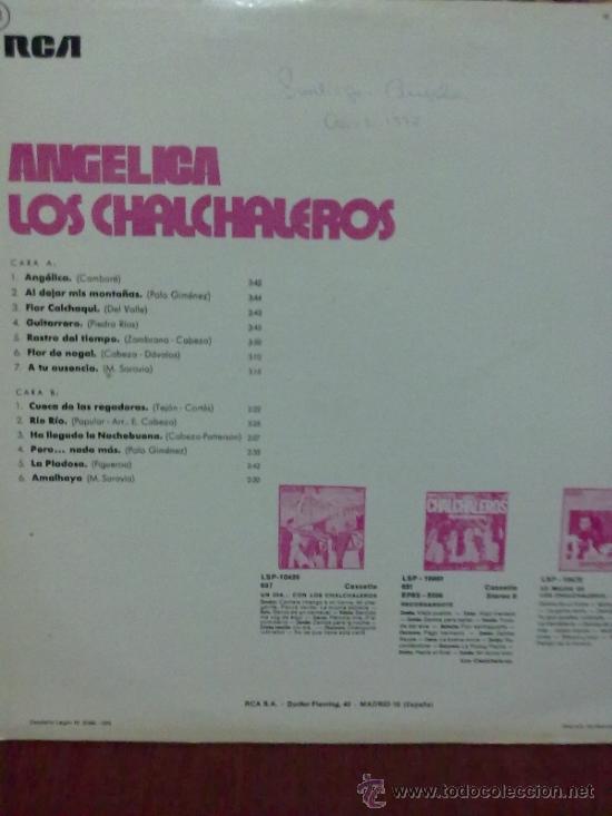 Discos de vinilo: CHALCHALEROS-ANGELICA - Foto 3