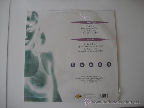 Discos de vinilo: Donna &ndash; Youll See Dance version . Raro .Maxi  1996 - Foto 2