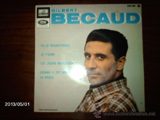 Disques de vinyle: gilbert  becaud  -  tu le regretteras  + 3