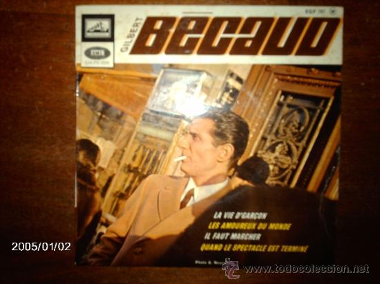 Disques de vinyle: gilbert  becaud  -  la vie d&acute; gar&ccedil;on  + 3