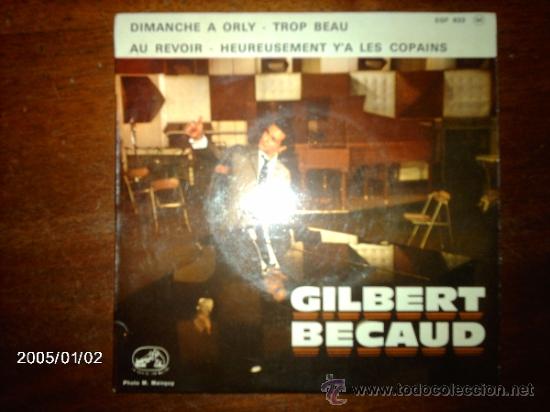 Disques de vinyle: gilbert  becaud  -  dimanche a orly  + 3