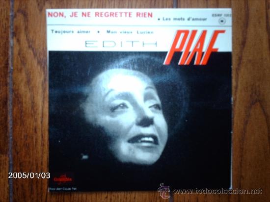 Discos de vinilo: edith piaf  -  non, je ne regrette rien  + 3 - Foto 1