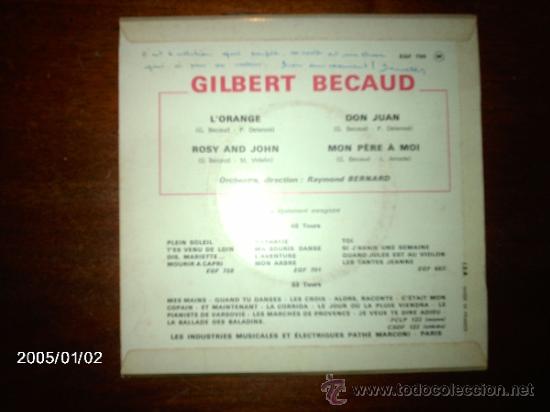 Discos de vinilo: gilbert  becaud  -  L&acute; orange  + 3 - Foto 2