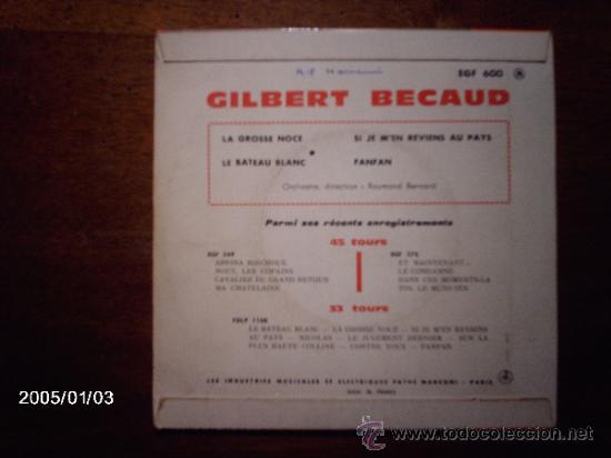 Discos de vinilo: gilbert  becaud  -  la grosse noce  + 3 - Foto 2