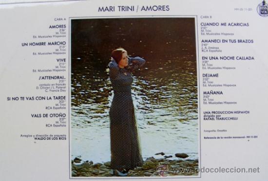 Discos de vinilo: DISCO LP MARI TRINI - AMORES - Foto 2