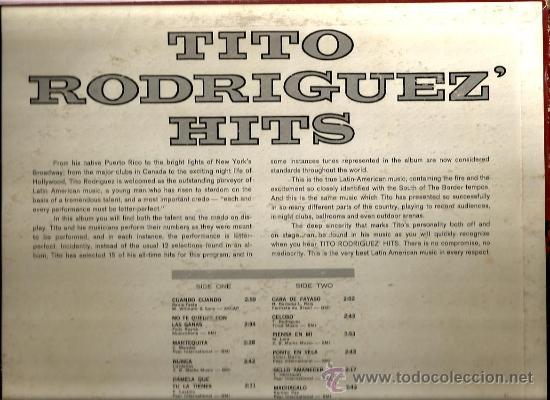 Discos de vinilo: LP TITO RODRIGUEZ HITS - Foto 2