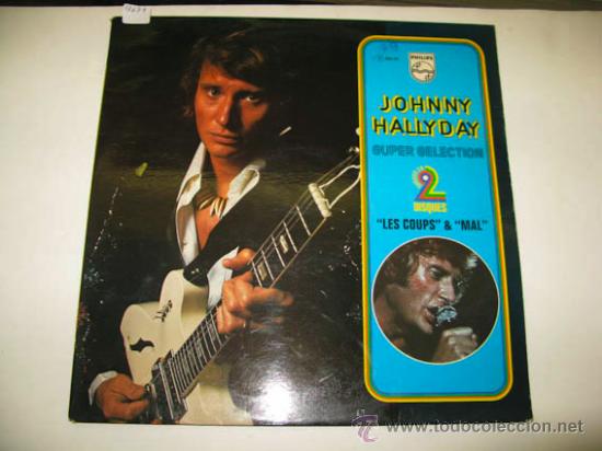Discos de vinilo: LP JOHNNY HALLYDAY, Super Selection 2 disques. - Foto 1
