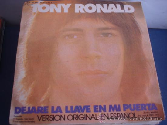 Discos de vinilo: TONY RONALD   DEJARE LA LLAVE EN MI PUERTA - Foto 1