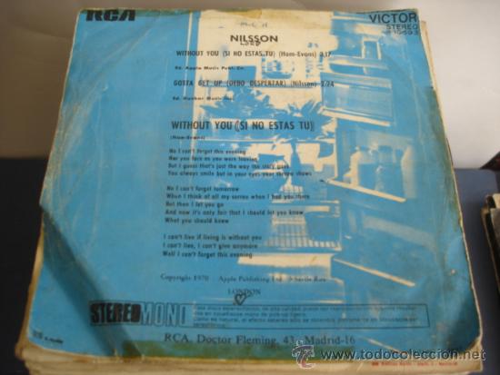 Discos de vinilo: NILSSON   WITHOUT YOU - Foto 2