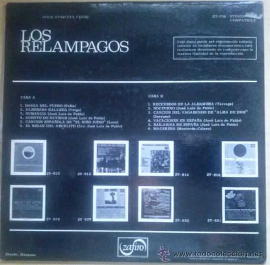 Discos de vinilo: LOS RELAMPAGOS. ZAFIRO (1966) - Foto 2