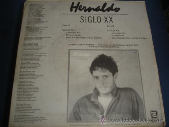 Discos de vinilo: HERNALDO   SIGLO XX  PROMO - Foto 2