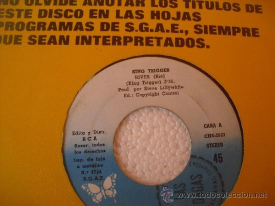 Discos de vinilo: KING TRIGGER - RIVER -PUSH OR SLIDE  -CHRYSALIS .  SINGLE  de 1982 - Foto 2